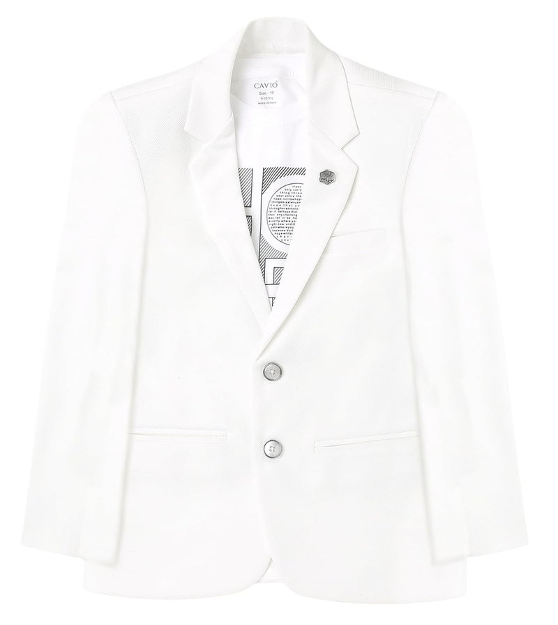 CAVIO Boys Regular Fit Solid Blazer and T-Shirt - Image 1